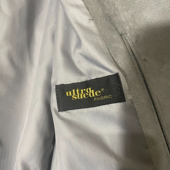 Jeffrey Banks For Lakeland Mens Coat 42L Gray Ultra Suede Double Breasted Trench - Picture 5 of 16